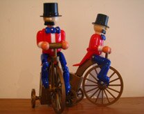 Penny farthing bicycle toys at the Colonial Cottage Museum shop